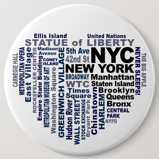 NYC button - size colossal (Front)