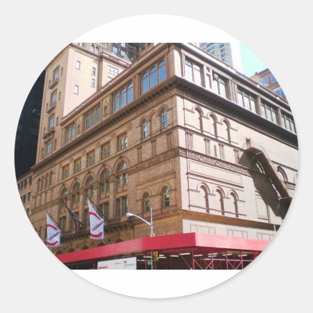 NYC Carnegie Hall Classic Round Sticker (Front)
