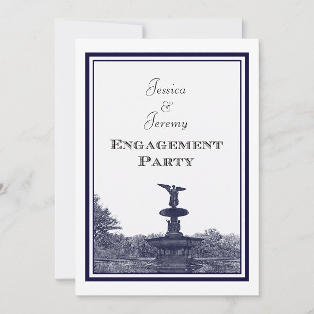 NYC Central Park Bethesda Ft DIY #2 Engagement Invitation (Front)