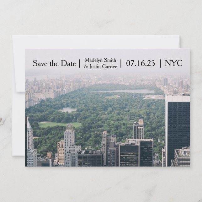 NYC Central Park Photo - Save the Date (Front)