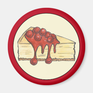 NYC Cherry Cheesecake Slice Dessert Baking Food Magnet