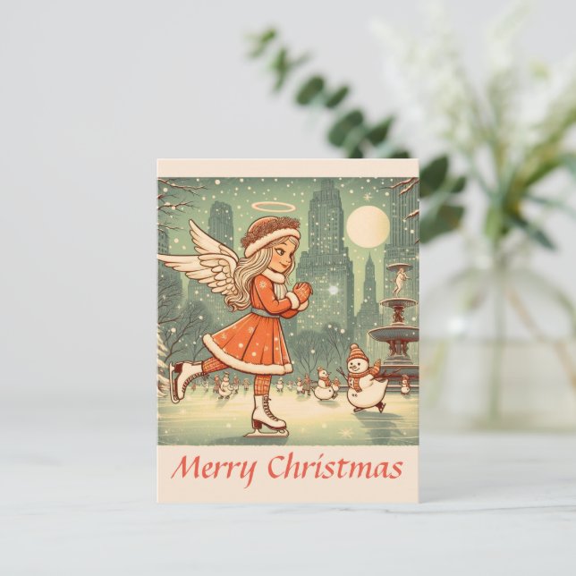 Nyc Christmas Angel Postcard (Standing Front)