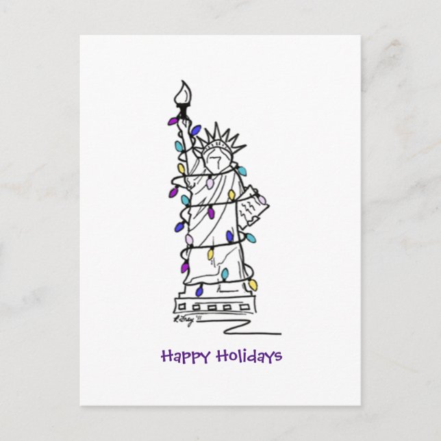 NYC Christmas Hanukkah Statue of Liberty Holiday (Front)