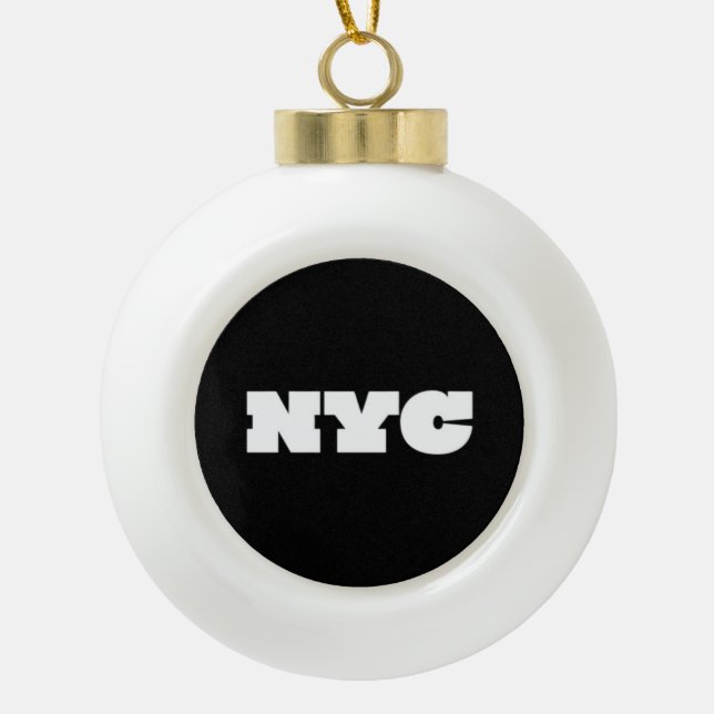 NYC Classic Ceramic Ball Christmas Ornament (Front)