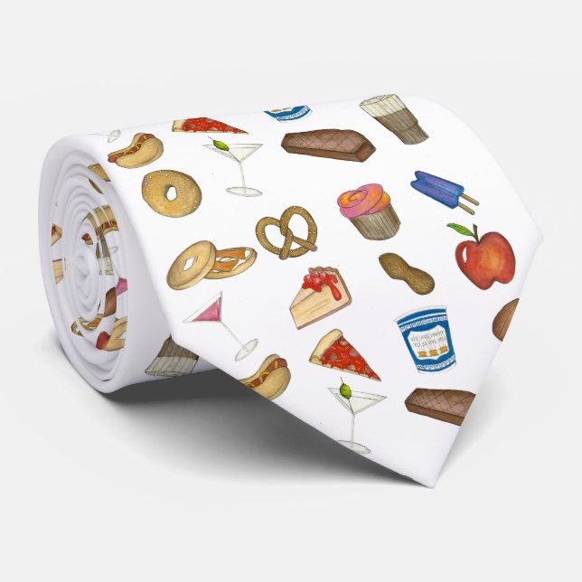 NYC Classic Foods New York City Foodie Tie (Rolled)