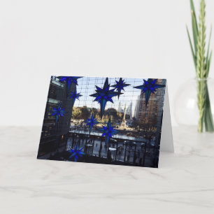 NYC Columbus Circle New York Christmas Stars Photo Holiday Card