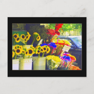 'NYC Corner Flower Stand' Postcard