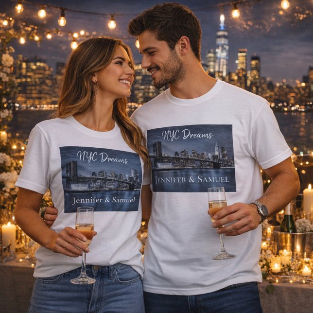 NYC Dreams Couples Romantic  T-Shirt (Creator Uploaded)