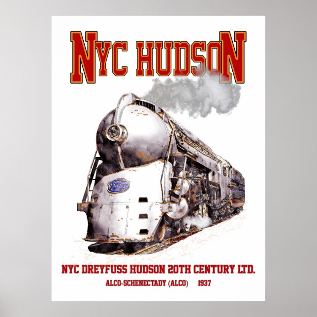 NYC Dreyfuss Hudson Loco. 20th Century Limited Poster (Front)