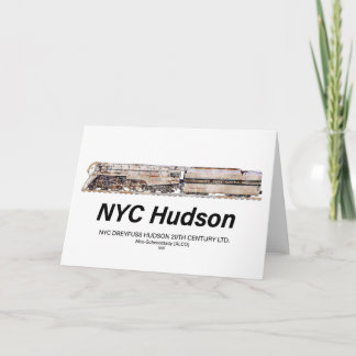 NYC Dreyfuss Hudson Steam Locomotive. Profile Thank You Card