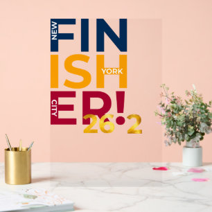 NYC Finisher of the Marathon Acrylic Sign