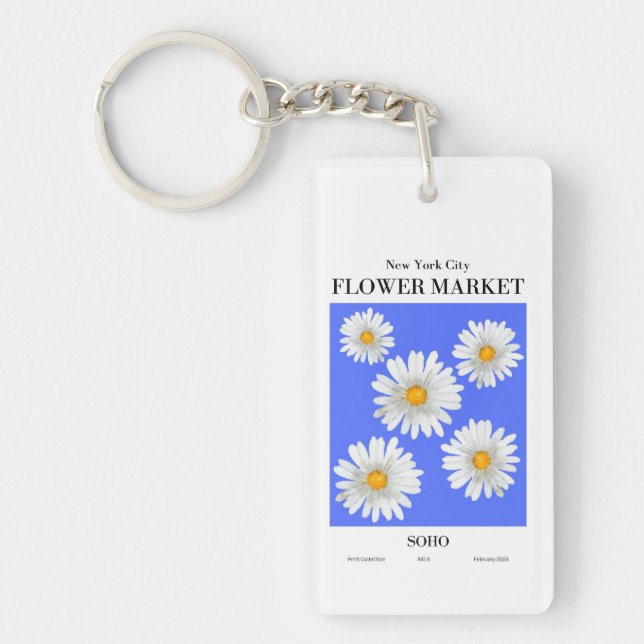 NYC Flower Market SOHO Daisy Keychain (Front)