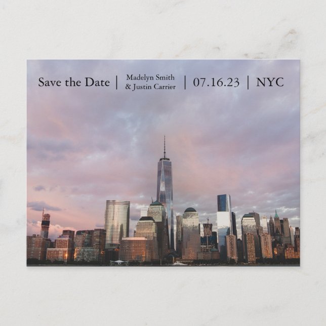 NYC Freedom Tower Photo - Save the Date Post Card (Front)