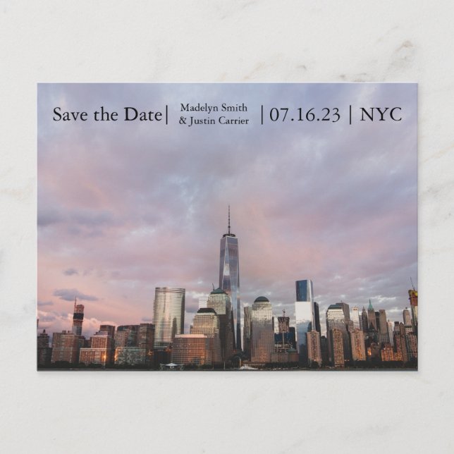 NYC Freedom Tower Photo - Save the Date Post Card (Front)
