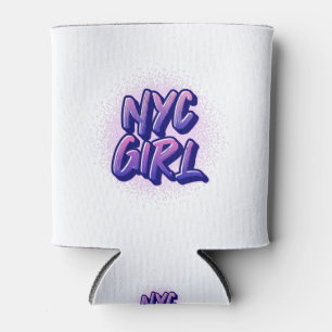 NYC Girl Graffiti Style Can Cooler