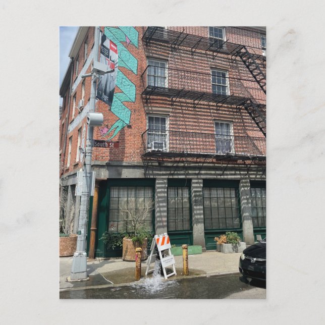 NYC Graffiti Building Postcard  Urban Art Snapshot (Front)