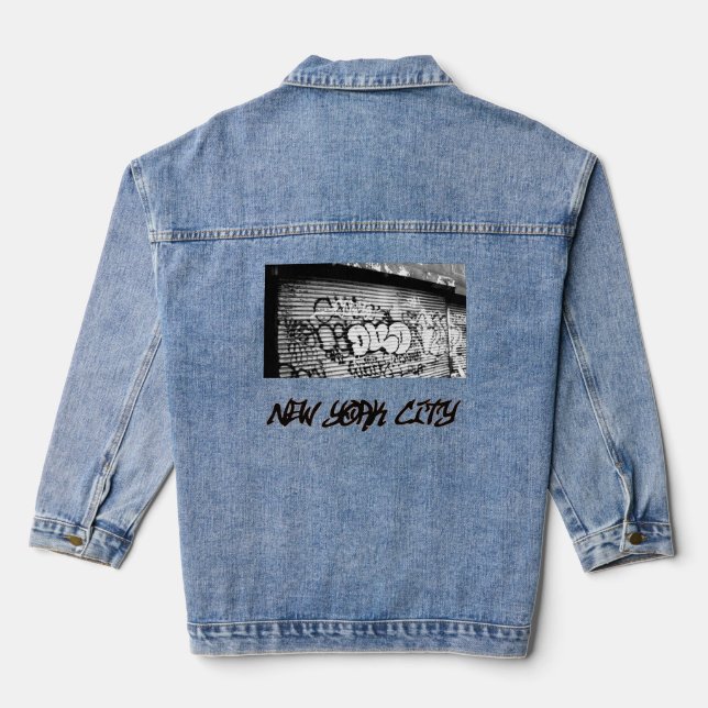 'NYC Graffiti' Denim Jacket (Back)