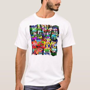 NYC Graffiti Men's White Large Basic T-Shirt