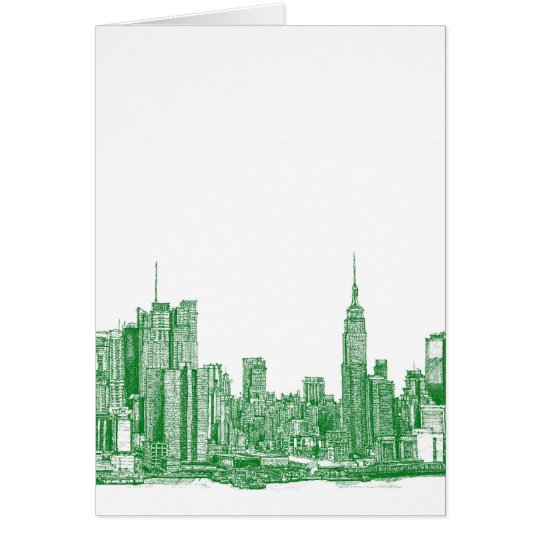 NYC green sketch Card