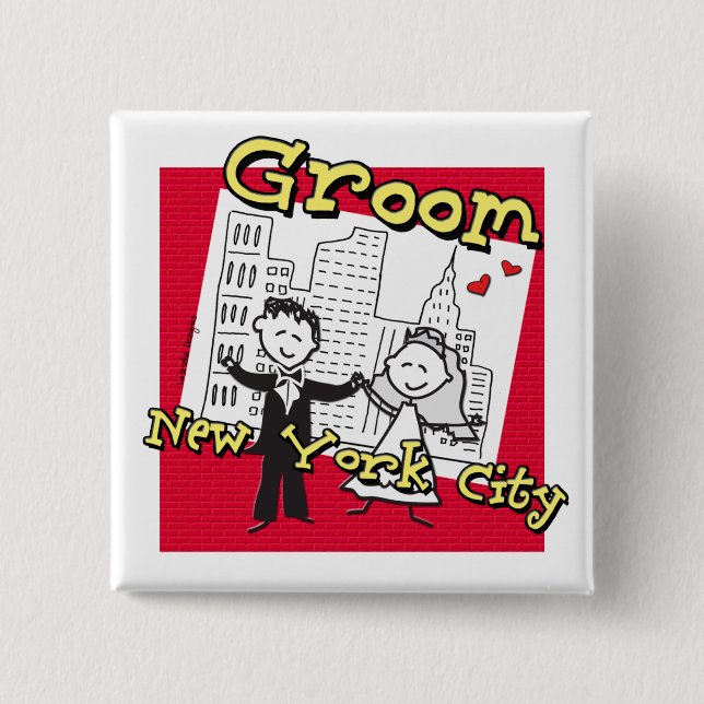 NYC Groom 15 Cm Square Badge (Front)