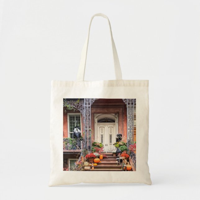 NYC Halloween Door Tote Bag (Front)