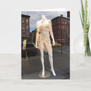 NYC Holiday Lights Shop Window Mannequin Photo Card