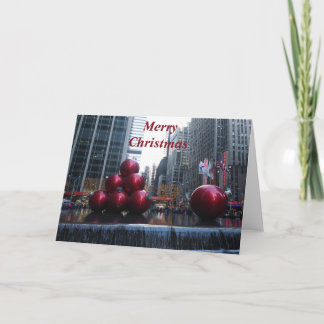 NYC Holiday red ornaments Greeting Card