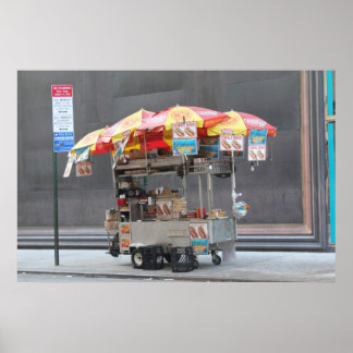 NYC Hotdog Cart Poster