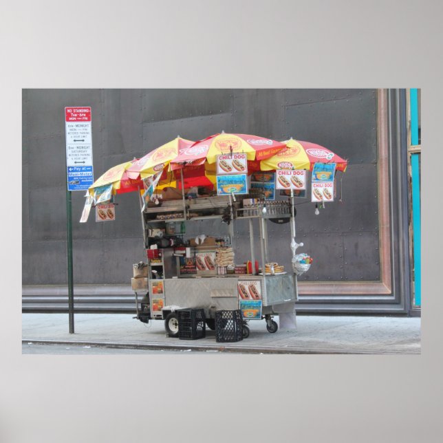 NYC Hotdog Cart Poster (Front)