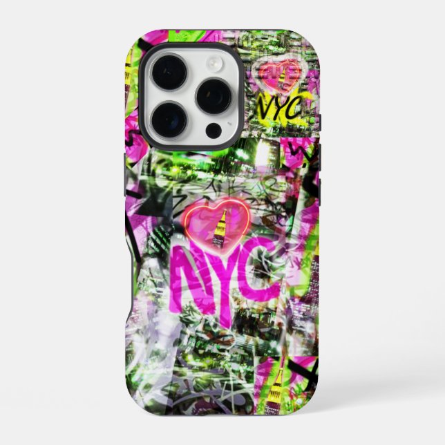 nyc I love NY city graffiti  iPhone Case (Back)