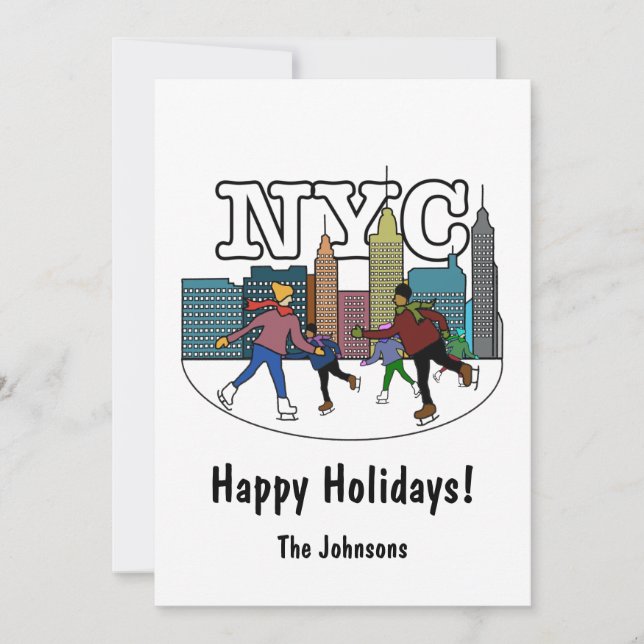 NYC Ice Skating Holiday Card (Front)
