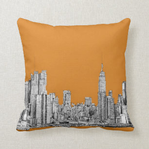 NYC In orange Cushion