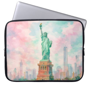 NYC Laptop Sleeve - Pastel Watercolor NYC