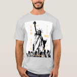 Nyc Liberty Statue New York Mens Ash Grey Trendy T-Shirt<br><div class="desc">Nyc Liberty Statue New York City Manhattan Modern Elegant Template Men's Basic Ash Grey T-Shirt.</div>