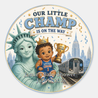 NYC LIL CHAMP BABY BOY SHOWER STICKER