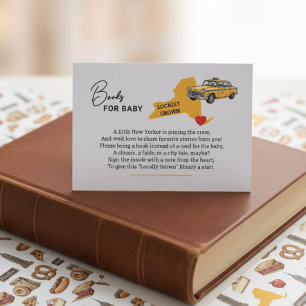 NYC Locally Grown Taxi Sketch Bring a Book Enclosure Card