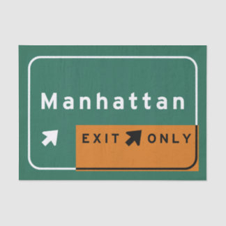NYC Manhattan Exit Interstate Highway Freeway Road Tissue Paper