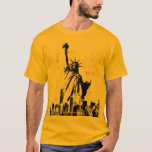 Nyc Manhattan Liberty Statue Mens Gold Colour T-Shirt<br><div class="desc">Nyc Liberty Statue New York City Manhattan Modern Elegant Template Men's Basic Gold Colour T-Shirt.</div>