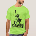 Nyc Manhattan Liberty Statue Mens Lime Green T-Shirt<br><div class="desc">Nyc Liberty Statue New York City Manhattan Modern Elegant Template Men's Basic Lime Green T-Shirt.</div>