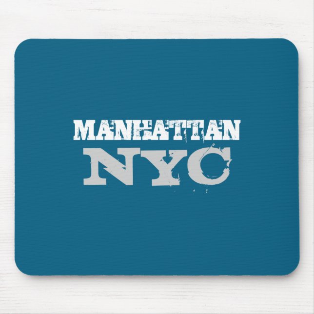 Nyc Manhattan New York City Elegant Black Template Mouse Pad (Front)