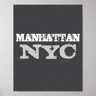Nyc Manhattan New York City Elegant Black Template Poster