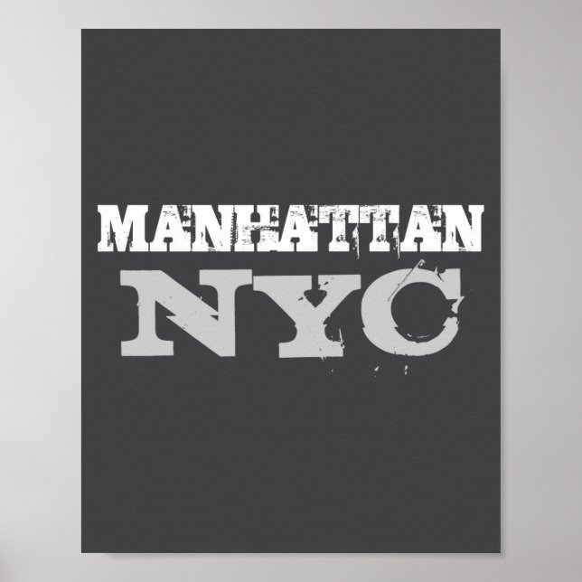 Nyc Manhattan New York City Elegant Black Template Poster (Front)