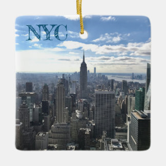 NYC Manhattan Sunny Skyline Empire State  Ceramic Ornament