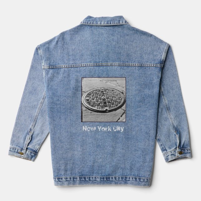 NYC Manhole Cover Denim Jacket (Back)