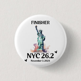 NYC Marathon Finisher Gift For Runner 3 Cm Round Badge