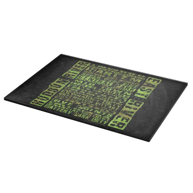 NYC Neighbourhoods Green Cutting Board (Corner)