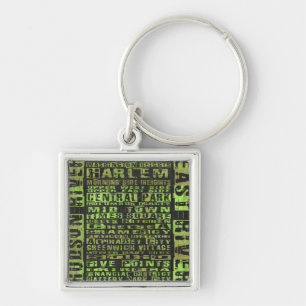 NYC Neighbourhoods Green Key Ring