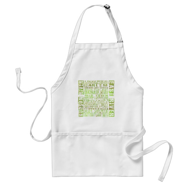 NYC Neighbourhoods Green Standard Apron (Front)
