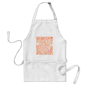 NYC Neighbourhoods Orange Standard Apron