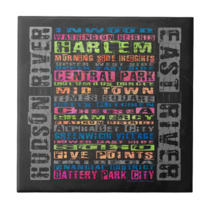 NYC Neighbourhoods Rainbow Tile